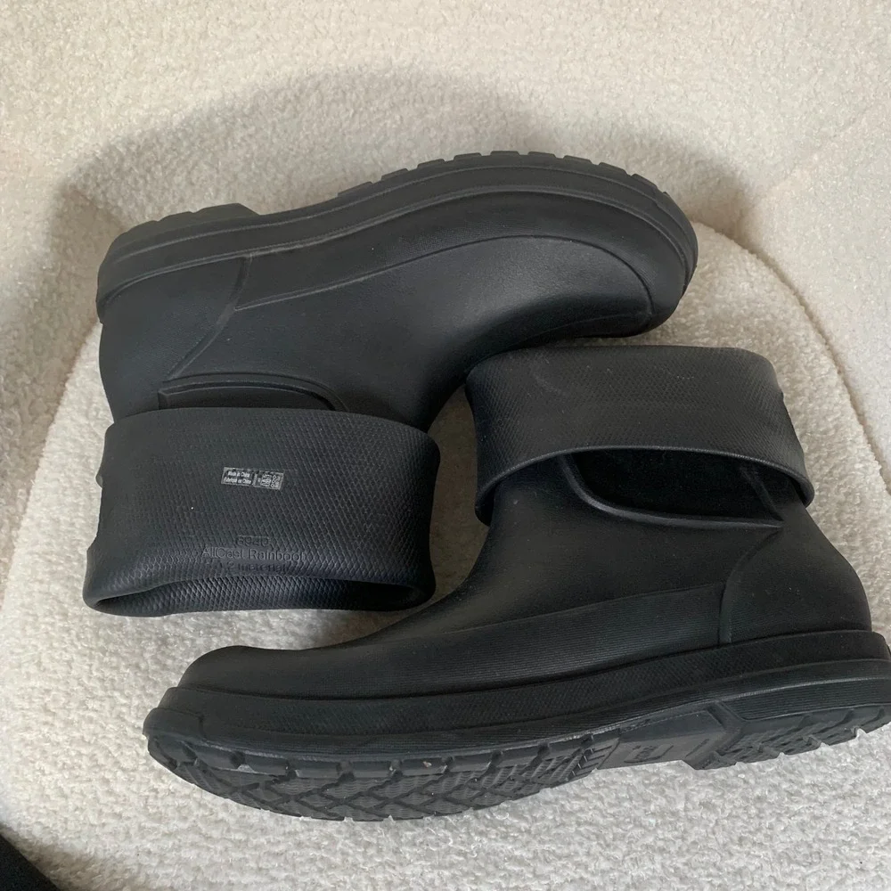 Crocs Allcast Rain Boots Black Mens 9 Rubber Waterproof Slip On Pull On Rainboot